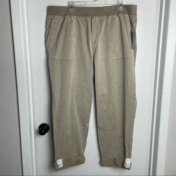 NWT Soft Surroundings Medina Women's Pants 1X Straight Leg 18W / 20W Khaki - Picture 2 of 10